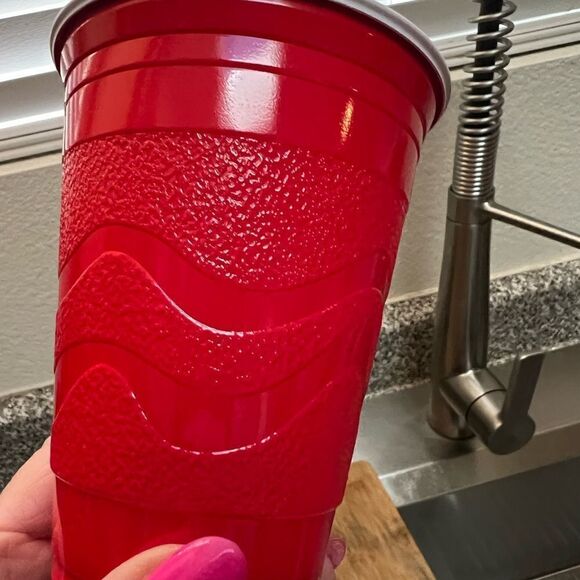 Calvin Klein Dress Small Red V Neck Slimming Ribbed Sleeveless Maxi Side Zipper - Picture 10 of 15